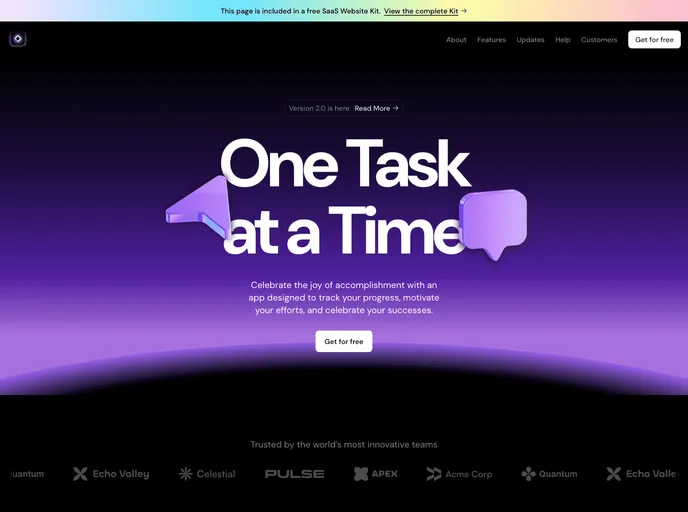 screenshot of Saas Landing Page