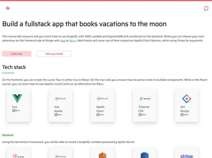 screenshot of Fullstack Serverless Graphql Docs