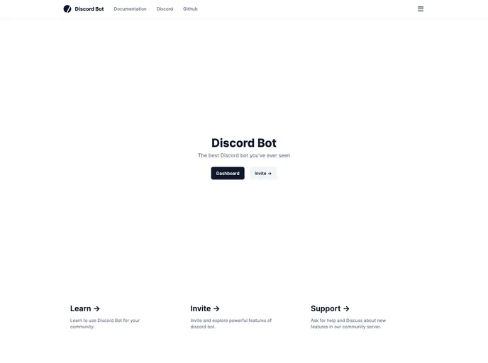 screenshot of Discord Bot Template