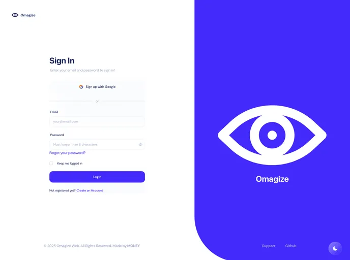 screenshot of Omagize