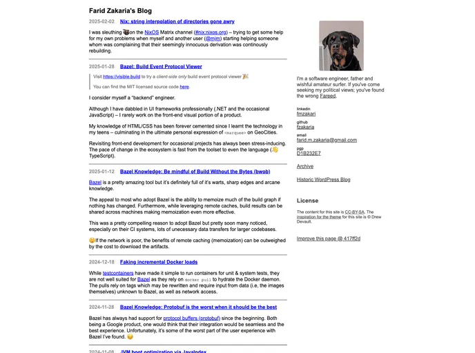 screenshot of Fzakaria.com