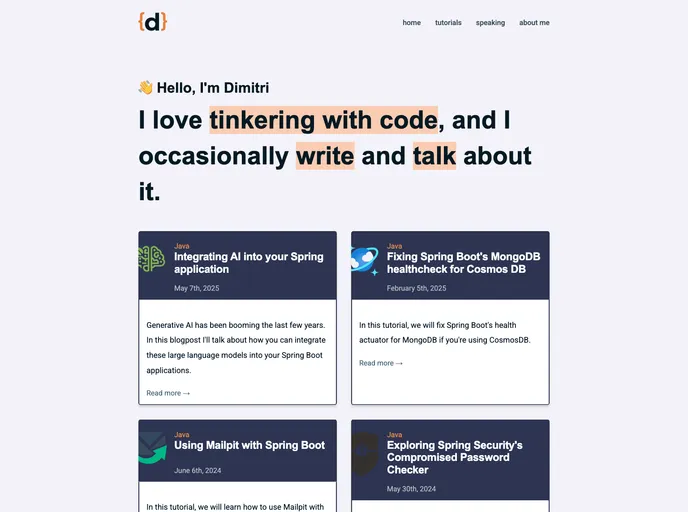 screenshot of Dimitri.codes