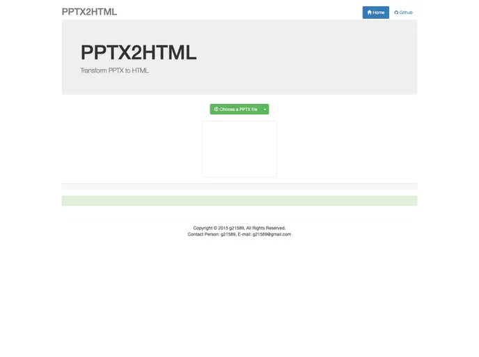 screenshot of PPTX2HTML