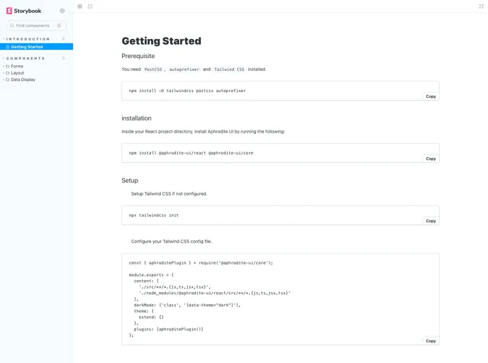 screenshot of Aphrodite UI