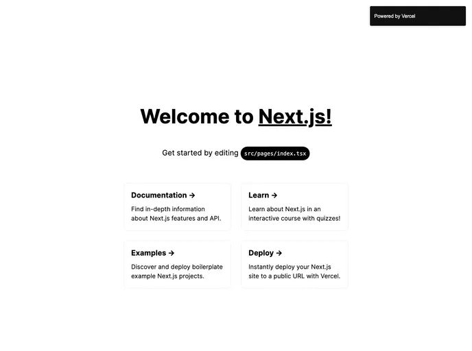 screenshot of Next Ts Setup