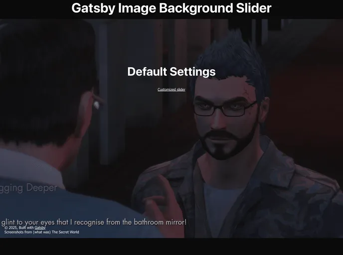 screenshot of Gatsby Image Background Slider