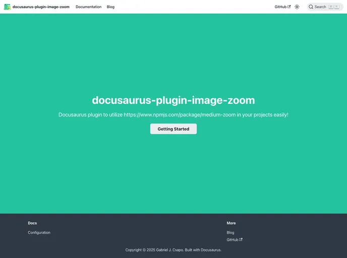 screenshot of Docusaurus Plugin Image Zoom