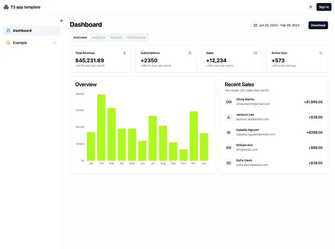 T3 App Template screenshot