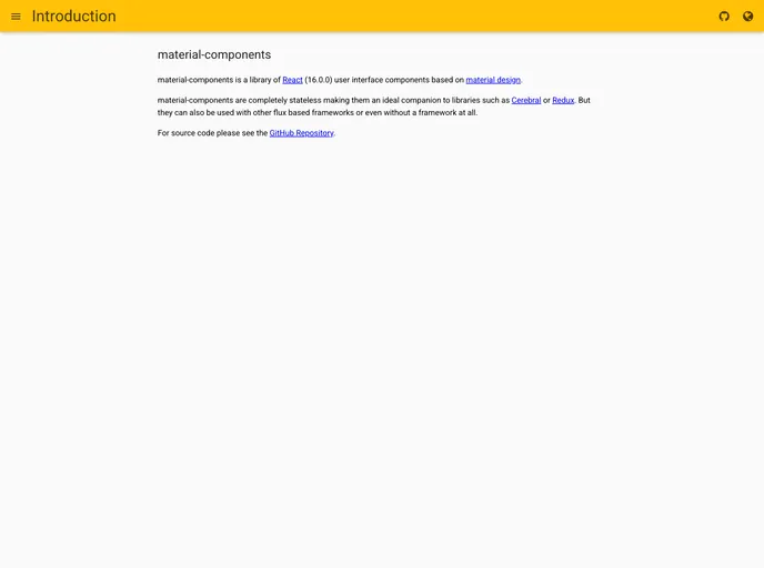 screenshot of Material Components