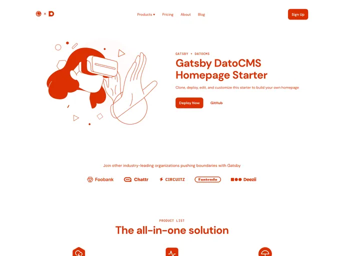 screenshot of Gatsby Starter Datocms Homepage