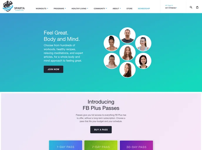 screenshot of Sparta Fitness Club