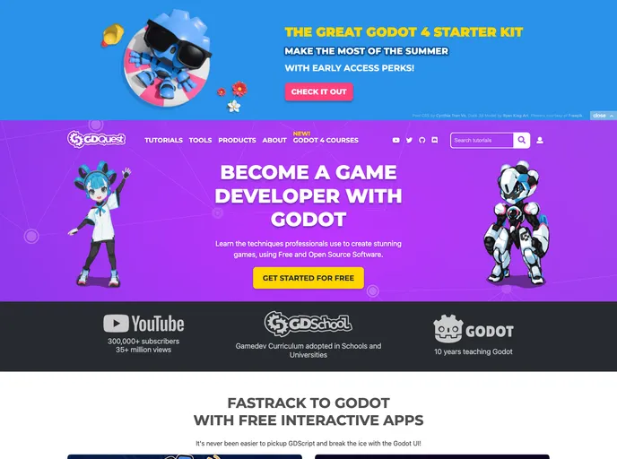 screenshot of Website