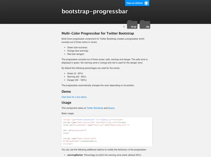 screenshot of Bootstrap Progressbar
