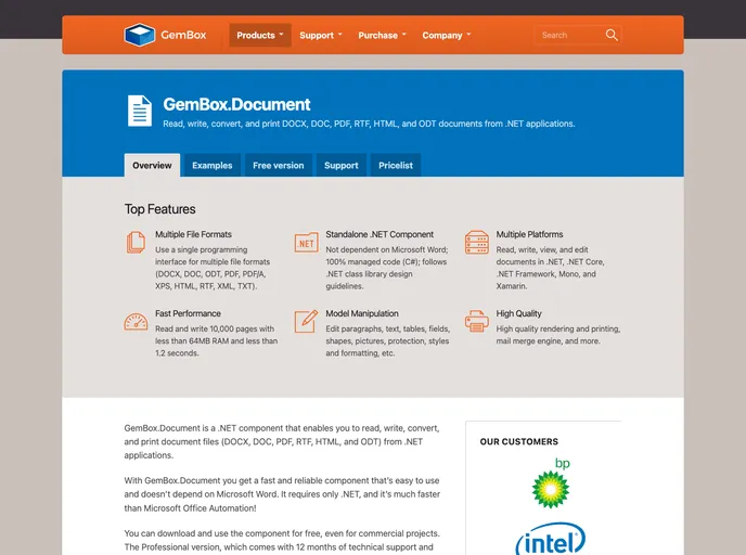 screenshot of GemBox.Document.Examples
