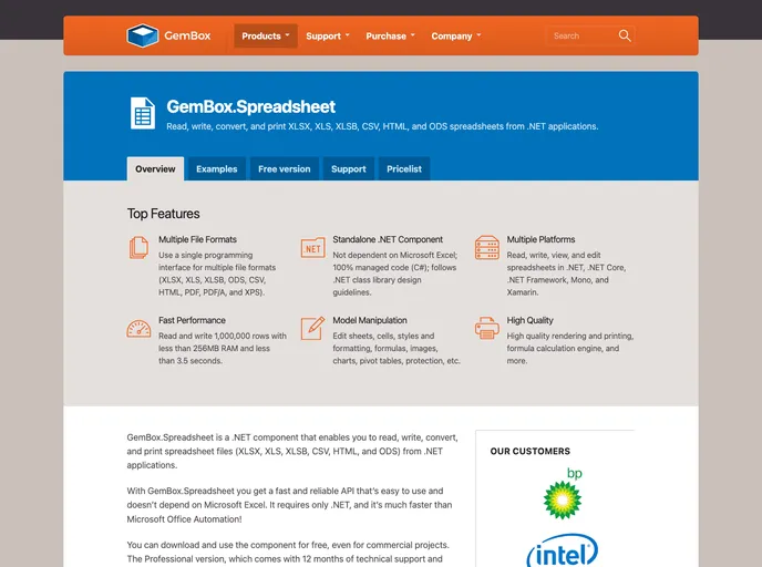 screenshot of GemBox.Spreadsheet.Examples