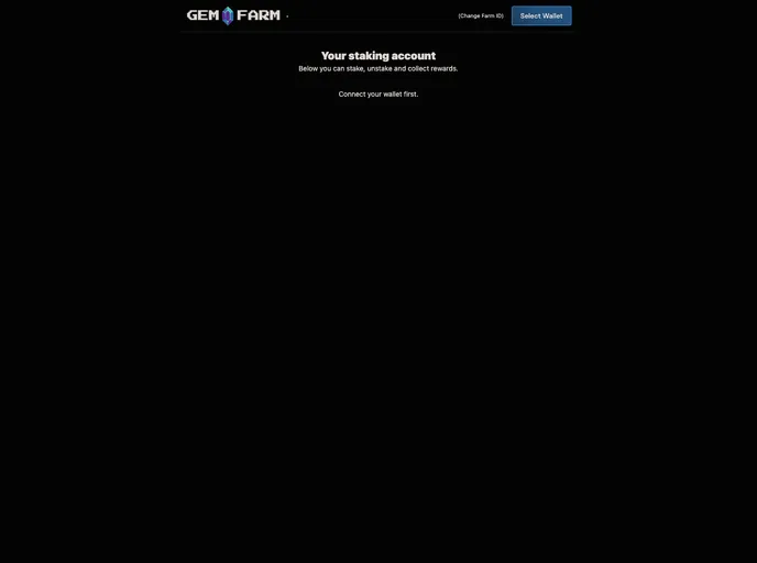 screenshot of Gem Farm UI