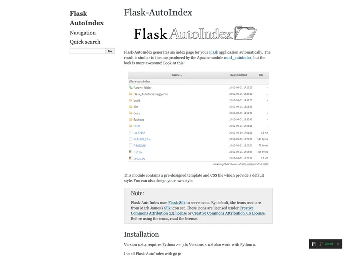 screenshot of Flask Autoindex