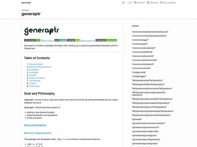 screenshot of Generaptr