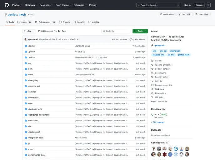 screenshot of Mesh UI