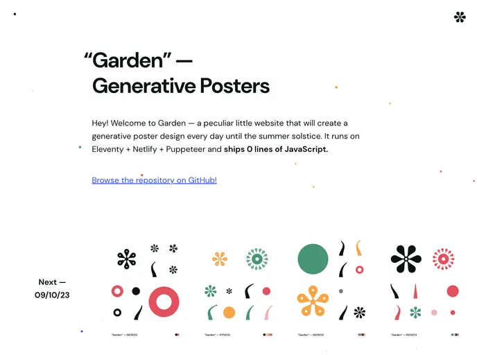 screenshot of Garden Jamstack Posters