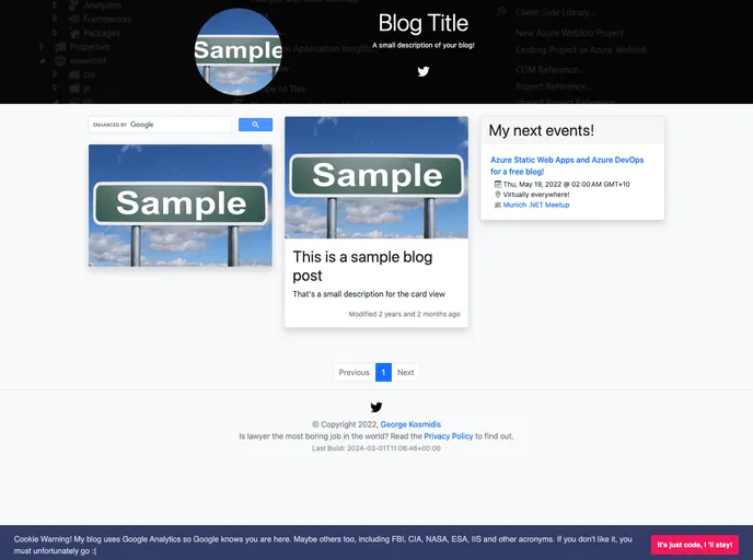 screenshot of Geko.BlogBuilder