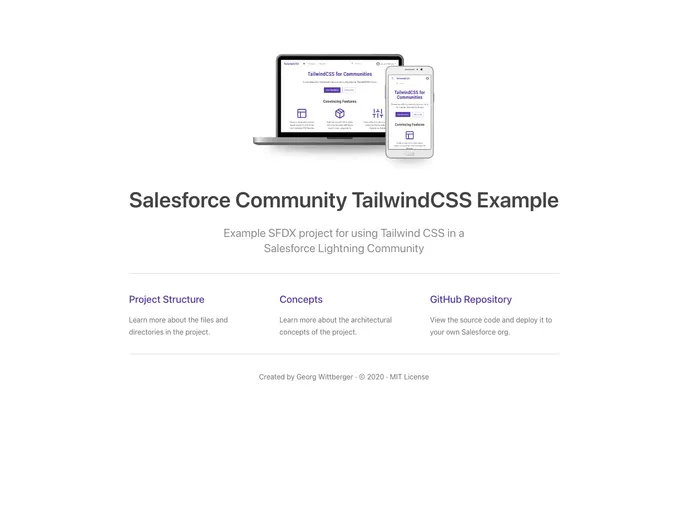 screenshot of Salesforce Community Tailwindcss