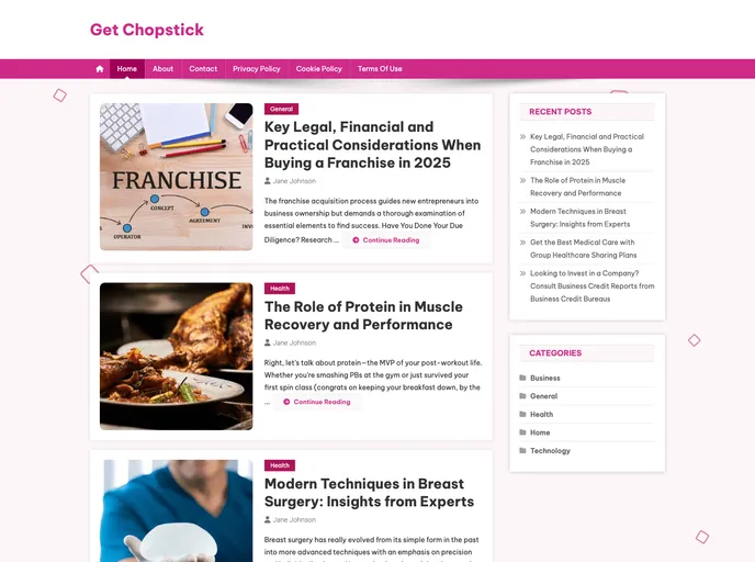 screenshot of Chopstick Boilerplate