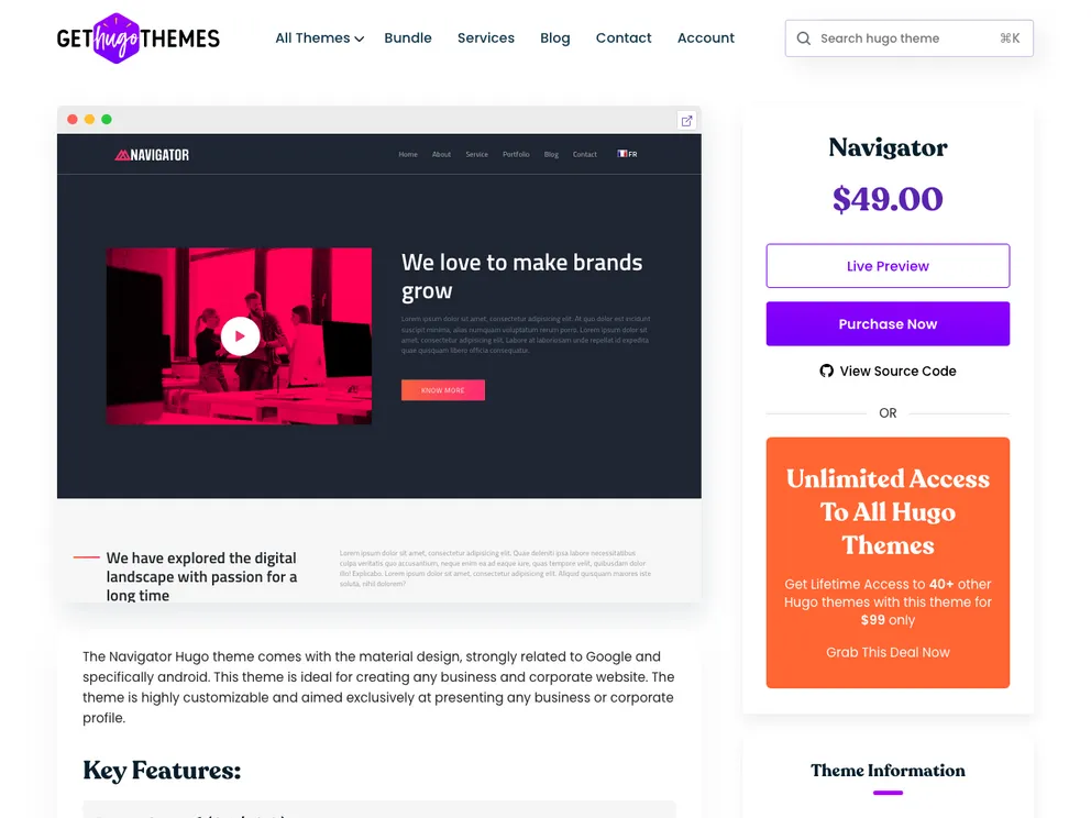 Navigator Hugo screenshot