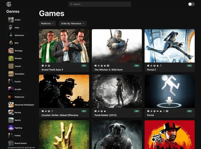 screenshot of Web Games