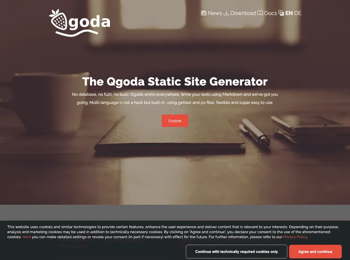 screenshot of Qgoda