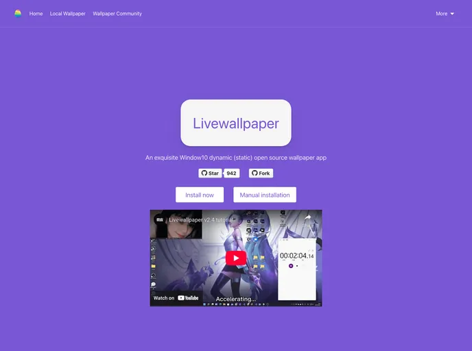 screenshot of LiveWallpaperEngine
