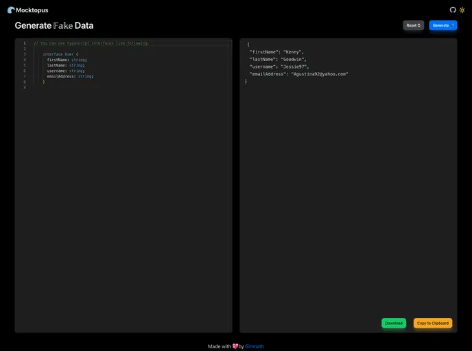 screenshot of Mocktopus