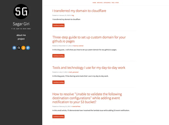 screenshot of Girisagar46.github.io
