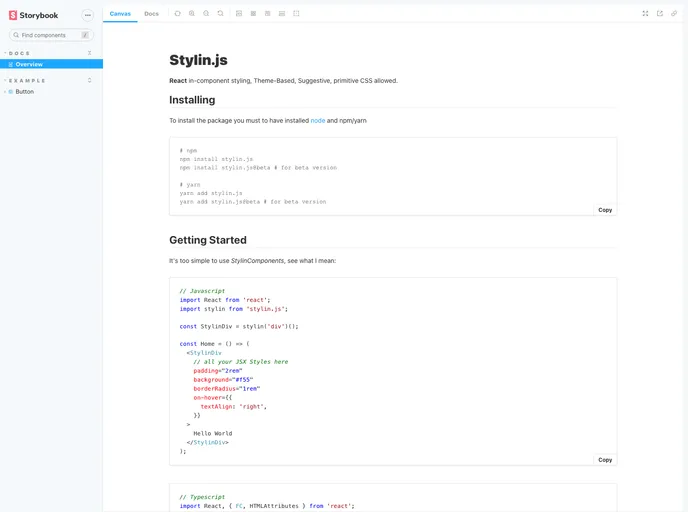 screenshot of Stylin.js