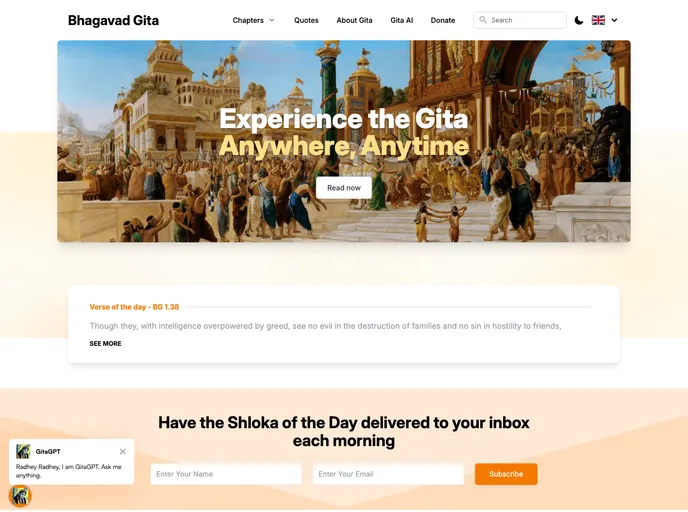 screenshot of BhagavadGita