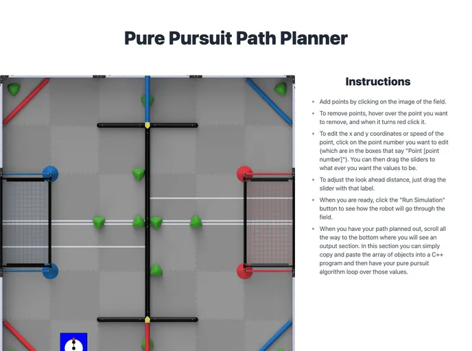 screenshot of Pure Pursuit Simulator