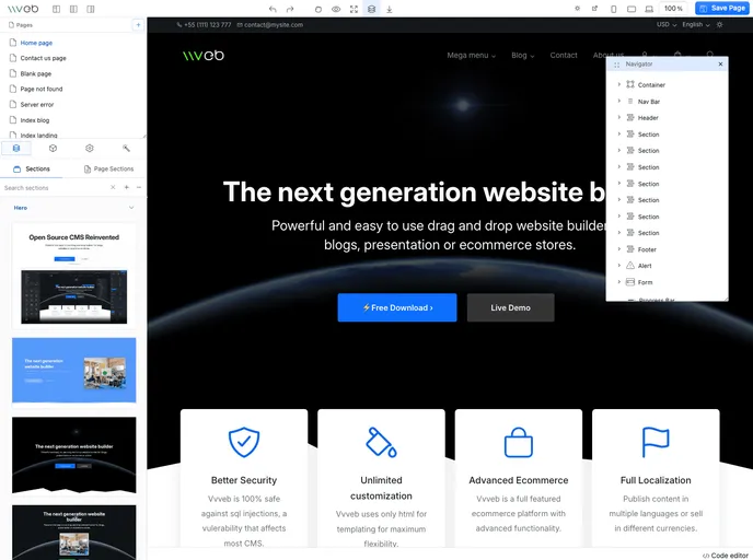 screenshot of Landing