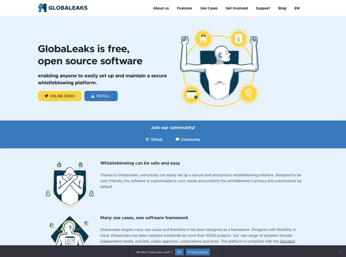 Globaleaks Whistleblowing Software screenshot