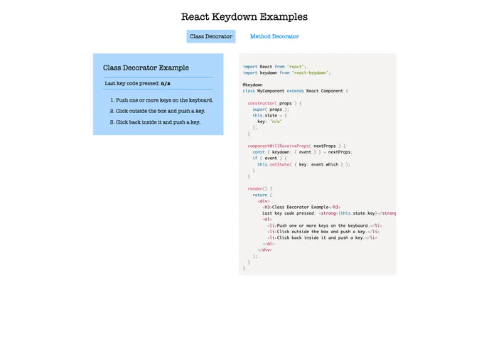 React Keydown