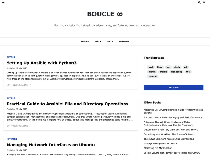 screenshot of Boucle