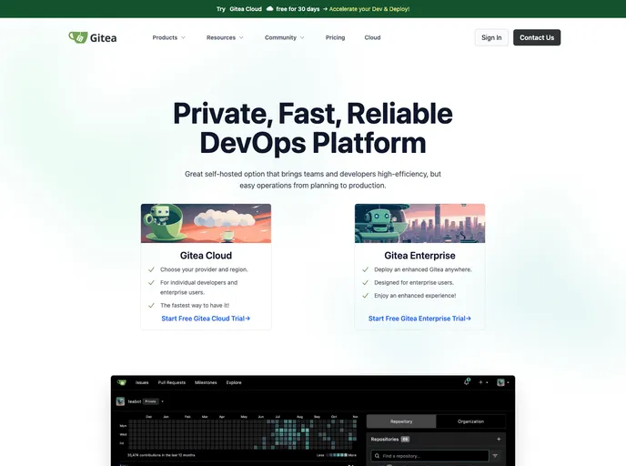 screenshot of Website