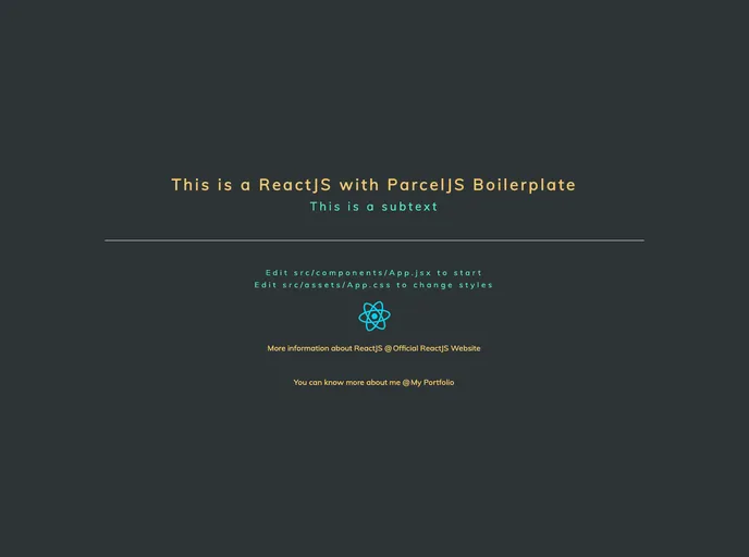 screenshot of Parcel React Boilerplate