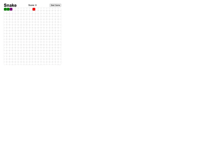 screenshot of Angular Snake Web Component