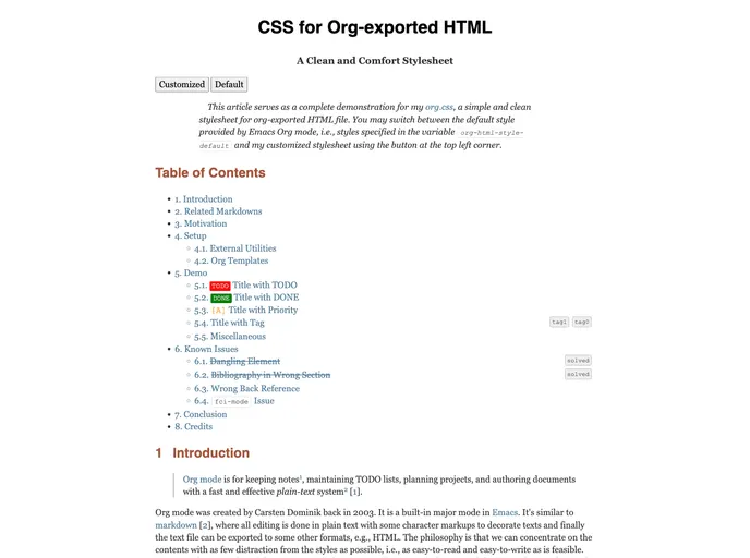 screenshot of Orgcss