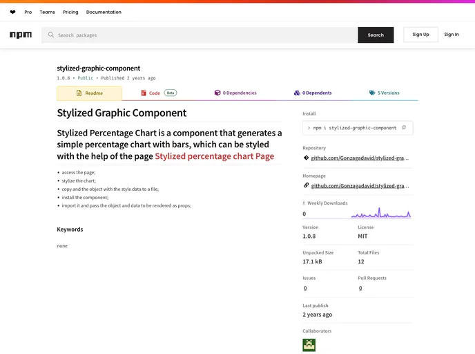 screenshot of Stylized Graphic Component