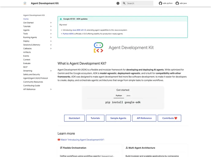screenshot of Adk Web