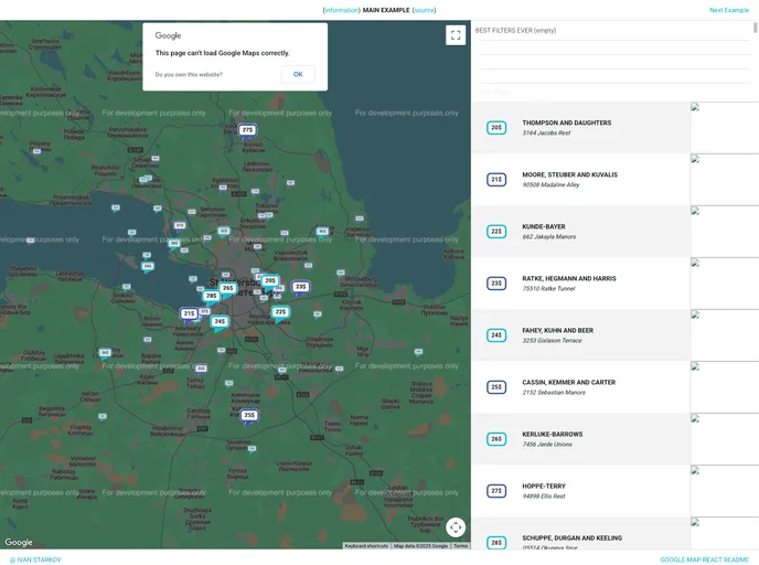 screenshot of Old Examples