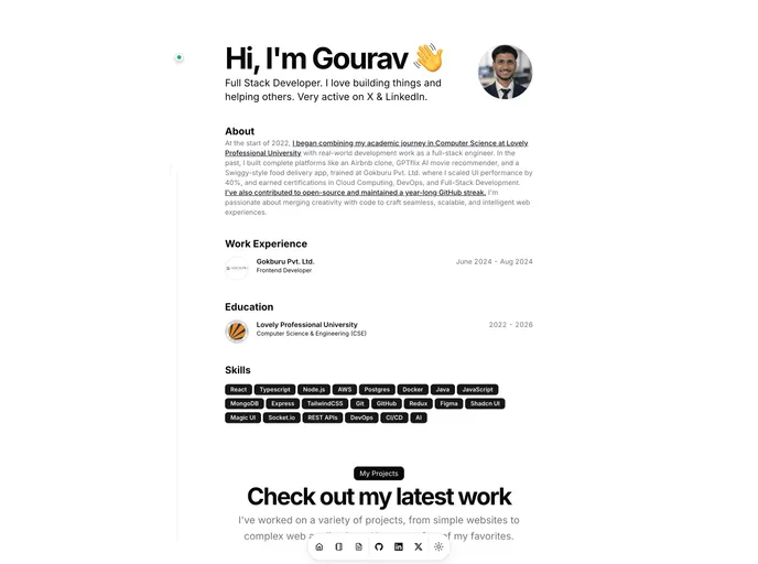 screenshot of Portfolio