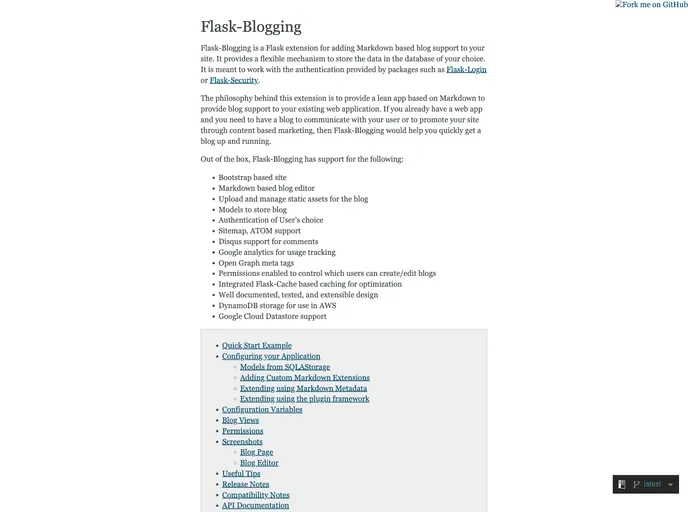 screenshot of Flask Blogging