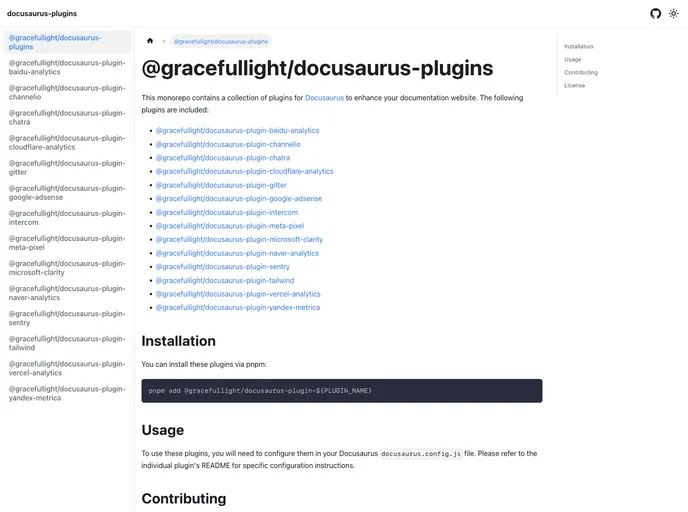 Docusaurus Plugins screenshot